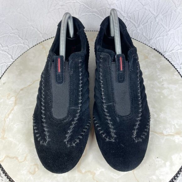 Timberland Shoes Womens Size 8.5 Black Suede Leather Slip On Comfort Loafers - Picture 4 of 12